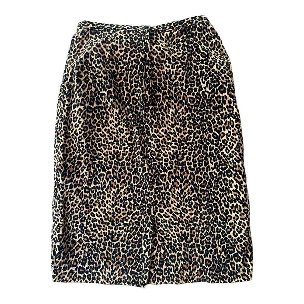 Vintage Newport Jeanology Leopard High Waist Pencil Skirt Size 8 Animal Print - Picture 4 of 7